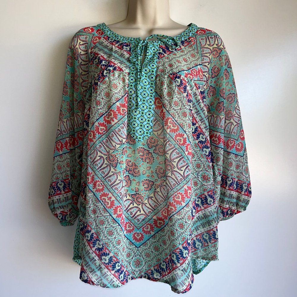 Fig and Flower Anthropologie Boho Top Size Petite XL